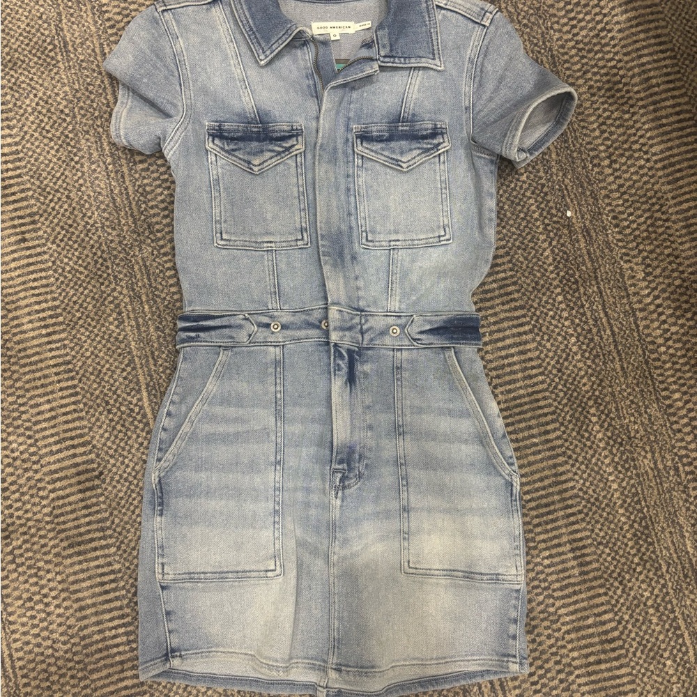 Good American Blue Denim Mini Dress